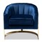 Baxton Studio Tomasso Blue Velvet Upholstered Gold-Finished Lounge Chair 152-9264 - alternate 9